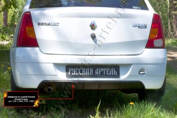 2 379 р. Диффузор на задний бампер RA  Renault Logan 1 дорестайлинг (2004-2010) (глянец) (Неокрашенный)  с доставкой в г. Майкоп. Увеличить фотографию 3