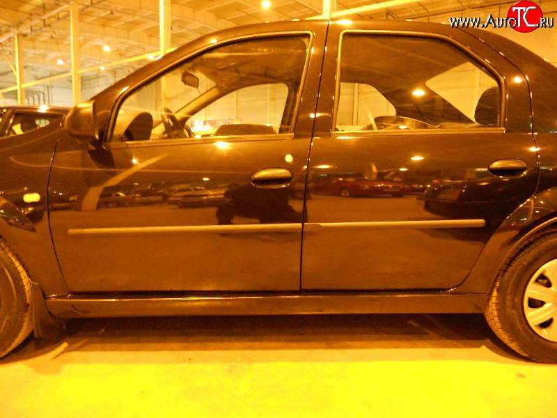 3 499 р. Пороги накладки Classic-Sport Renault Logan 1 дорестайлинг (2004-2010) (Неокрашенные)  с доставкой в г. Майкоп