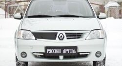 1 089 р. Зимняя заглушка решетки радиатора РА Renault Logan 1 дорестайлинг (2004-2010)  с доставкой в г. Майкоп. Увеличить фотографию 3