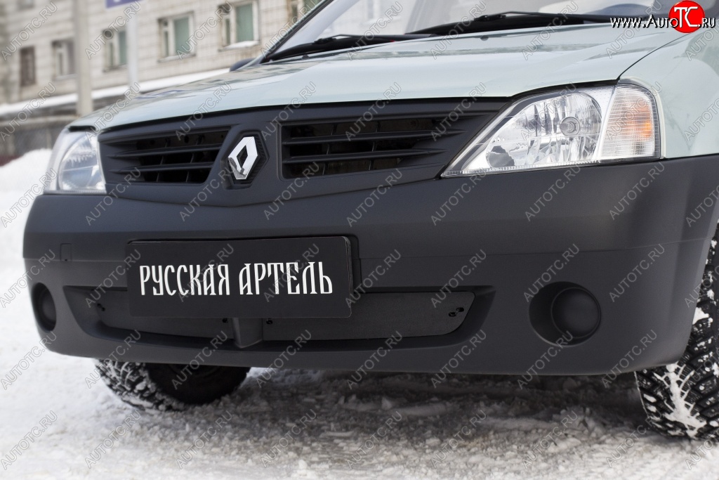 969 р. Зимняя заглушка решетки переднего бампера РА Renault Logan 1 дорестайлинг (2004-2010)  с доставкой в г. Майкоп