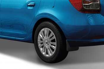 4 799 р. Брызговики задние (установка без подкрылок) Frosch Renault Logan 1 рестайлинг (2010-2016)  с доставкой в г. Майкоп. Увеличить фотографию 2