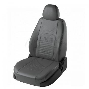 Чехлы для сидений Lord Autofashion Турин (экокожа) Renault Logan 1 дорестайлинг (2004-2010) (Серый, вставка Серая)