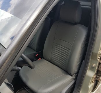 9 449 р. Чехлы для сидений Lord Autofashion Турин (экокожа) Renault Logan 1 дорестайлинг (2004-2010) (Серый, вставка Серая)  с доставкой в г. Майкоп. Увеличить фотографию 4