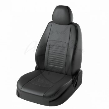 Чехлы для сидений Lord Autofashion Турин (экокожа) Renault Logan 1 дорестайлинг (2004-2010) (Чёрный, вставка чёрная)