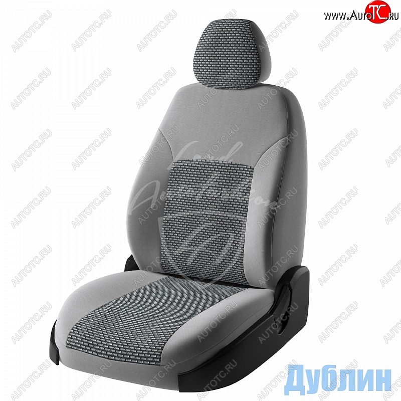 5 999 р. Чехлы для сидений Lord Autofashion Дублин (жаккард) Renault Logan 1 дорестайлинг (2004-2010) (Серый, вставка Сеул серый)  с доставкой в г. Майкоп