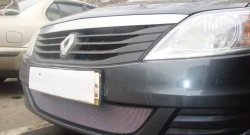 1 899 р. Сетка на бампер Russtal (хром) Renault Logan 1 рестайлинг (2010-2016)  с доставкой в г. Майкоп. Увеличить фотографию 2