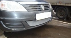1 899 р. Сетка на бампер Russtal (хром) Renault Logan 1 рестайлинг (2010-2016)  с доставкой в г. Майкоп. Увеличить фотографию 3