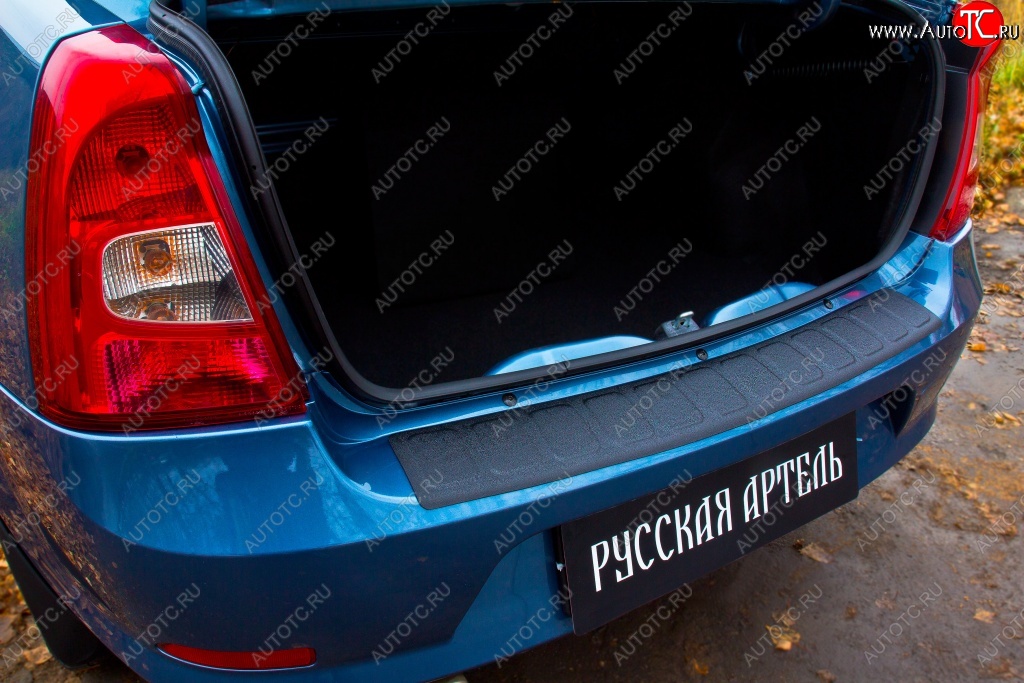 1 239 р. Защитная накладка на задний бампер RA Renault Logan 1 рестайлинг (2010-2016)  с доставкой в г. Майкоп