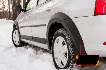 2 749 р. Расширитель арки RA (вылет 10 мм, задний левый)  Renault Logan  1 (2010-2016) рестайлинг (Поверхность шагрень)  с доставкой в г. Майкоп. Увеличить фотографию 2