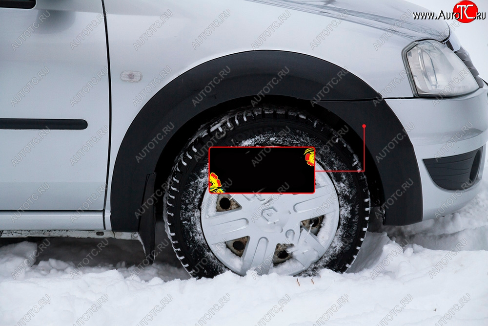 3 099 р. Расширитель арки RA (вылет 10 мм, передний правый)  Renault Logan  1 (2010-2016) рестайлинг (Поверхность шагрень)  с доставкой в г. Майкоп