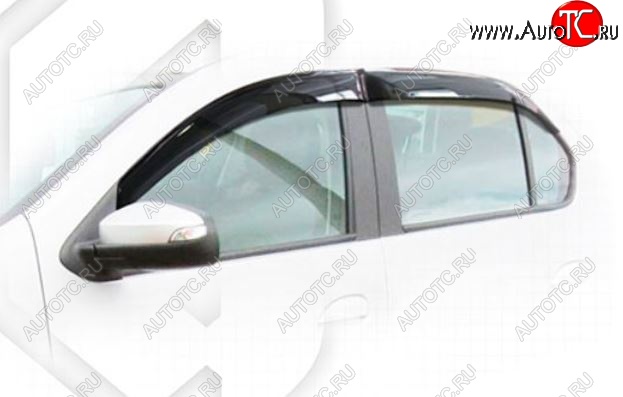 2 099 р. Дефлектора окон CA-Plastiс Renault Logan 2 дорестайлинг (2014-2018) (Classic полупрозрачный, Без хром.молдинга)  с доставкой в г. Майкоп