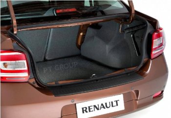 Накладка защитная на задний бампер Petroil Tuning Renault Logan 2 дорестайлинг (2014-2018) (Текстурная поверхность)