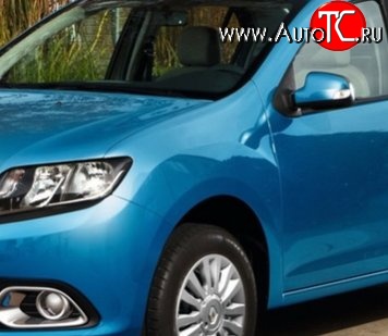 6 949 р. Переднее левое крыло (без отв. под повторитель) Стандартное Renault Logan 2 дорестайлинг (2014-2018) (Окрашенное)  с доставкой в г. Майкоп