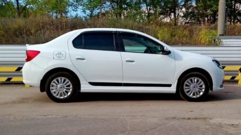 Пороги накладки пластиковые CT (с внутренним усилителем) Renault Logan  2 (2014-2025) дорестайлинг, рестайлинг