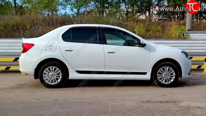 5 349 р. Пороги накладки пластиковые CT (с внутренним усилителем) Renault Logan 2 рестайлинг (2018-2025) (Неокрашенные)  с доставкой в г. Майкоп