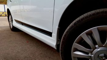 5 349 р. Пороги накладки пластиковые CT (с внутренним усилителем) Renault Logan 2 рестайлинг (2018-2025) (Неокрашенные)  с доставкой в г. Майкоп. Увеличить фотографию 2