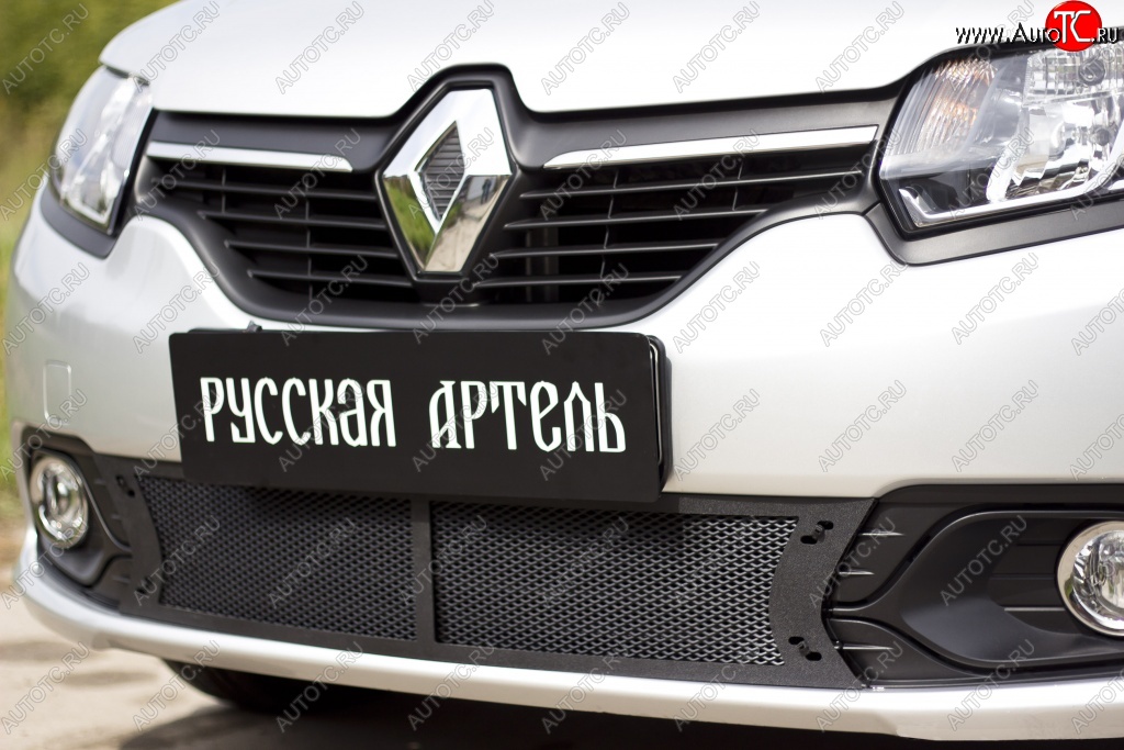 2 169 р. Защитная сетка в нижнюю часть бампера RA Renault Logan 2 дорестайлинг (2014-2018)  с доставкой в г. Майкоп