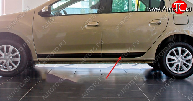 699 р. Молдинг двери RA (задний левый) Renault Logan 2 дорестайлинг (2014-2018) (Поверхность глянец под окраску)  с доставкой в г. Майкоп