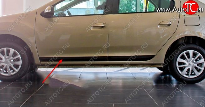 1 059 р. Молдинг двери RA (передний левый) Renault Logan 2 дорестайлинг (2014-2018) (Поверхность шагрень)  с доставкой в г. Майкоп