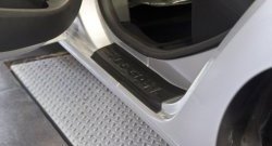 1 529 р. Накладки на порожки автомобиля RA Renault Logan 2 рестайлинг (2018-2025) (Комплект (4 шт.))  с доставкой в г. Майкоп. Увеличить фотографию 2