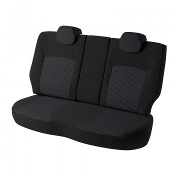 6 499 р. Чехлы для сидений Lord Autofashion Дублин (жаккард, раздельная спинка)  Renault Logan  2 (2014-2018) дорестайлинг (Черный, вставка Прямоугольник чёрный)  с доставкой в г. Майкоп. Увеличить фотографию 2