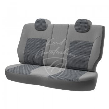 6 499 р. Чехлы для сидений Lord Autofashion Дублин (жаккард, раздельная спинка) Renault Logan 2 дорестайлинг (2014-2018) (Серый, вставка Стежок Серый)  с доставкой в г. Майкоп. Увеличить фотографию 2