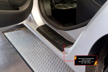 Накладки порожков салона RA Renault Logan 2 рестайлинг (2018-2025) (Задние)