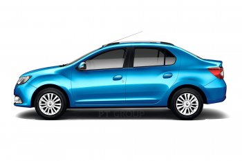 6 469 р. Рейлинги Petroil Tuning Комфорт Renault Logan 2 дорестайлинг (2014-2018) (Серебристый муар)  с доставкой в г. Майкоп. Увеличить фотографию 2