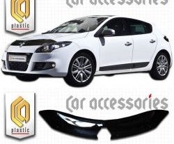Дефлектор капота CA Plastic Renault Megane  хэтчбэк 5 дв. (2008-2016) дорестайлинг,  рестайлинг