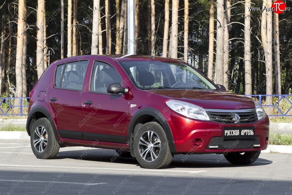 2 249 р. Накладки на колёсную арку RA (Передняя правая)  Renault Sandero Stepway  (BS) (2010-2014) (Поверхность шагрень)  с доставкой в г. Майкоп