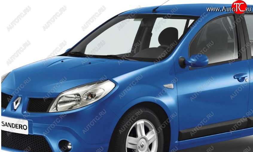 7 549 р. Переднее левое крыло (с отв. под повторитель) Стандартное Renault Sandero (BS) (2009-2014) (Окрашенное)  с доставкой в г. Майкоп
