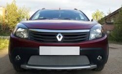 1 539 р. Сетка на бампер Russtal (хром) Renault Sandero Stepway (BS) (2010-2014)  с доставкой в г. Майкоп. Увеличить фотографию 3
