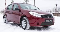 1 149 р. Зимняя заглушка решетки переднего бампера РА Renault Sandero (BS) (2009-2014)  с доставкой в г. Майкоп. Увеличить фотографию 2