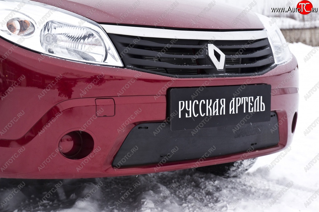 1 149 р. Зимняя заглушка решетки переднего бампера РА Renault Sandero (BS) (2009-2014)  с доставкой в г. Майкоп