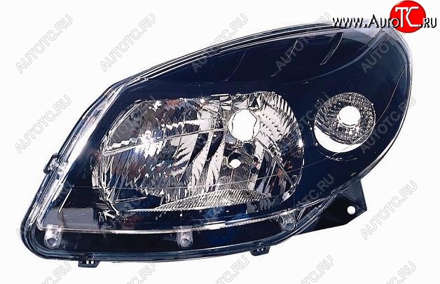 3 099 р. Фара BRIGHTROAD (чёрная, левая) Renault Sandero Stepway (BS) (2010-2014)  с доставкой в г. Майкоп