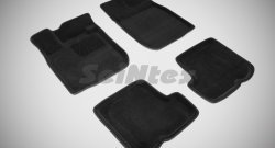 Износостойкие коврики в салон SeiNtex Premium 3D 4 шт. (ворсовые, черные) Renault Sandero  (BS) (2009-2014)