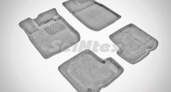 Износостойкие коврики в салон SeiNtex Premium 3D 4 шт. (ворсовые, серые) Renault Sandero  (BS) (2009-2014)