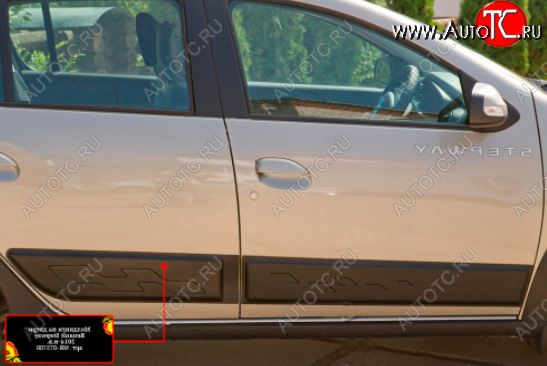 1 219 р. Молдинг двери RA (задний правый) Renault Sandero (B8) рестайлинг (2018-2025) (Поверхность глянец (под покраску), Неокрашенный)  с доставкой в г. Майкоп