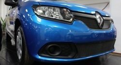 1 469 р. Сетка в решетку радиатора Russtal Renault Sandero (B8) дорестайлинг (2014-2018) (черная)  с доставкой в г. Майкоп. Увеличить фотографию 2