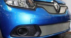1 539 р. Нижняя сетка на бампер Russtal (хром) Renault Sandero (B8) дорестайлинг (2014-2018)  с доставкой в г. Майкоп. Увеличить фотографию 2