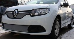 1 539 р. Нижняя сетка на бампер Stepway Russtal (хром) Renault Sandero (B8) дорестайлинг (2014-2018)  с доставкой в г. Майкоп. Увеличить фотографию 2
