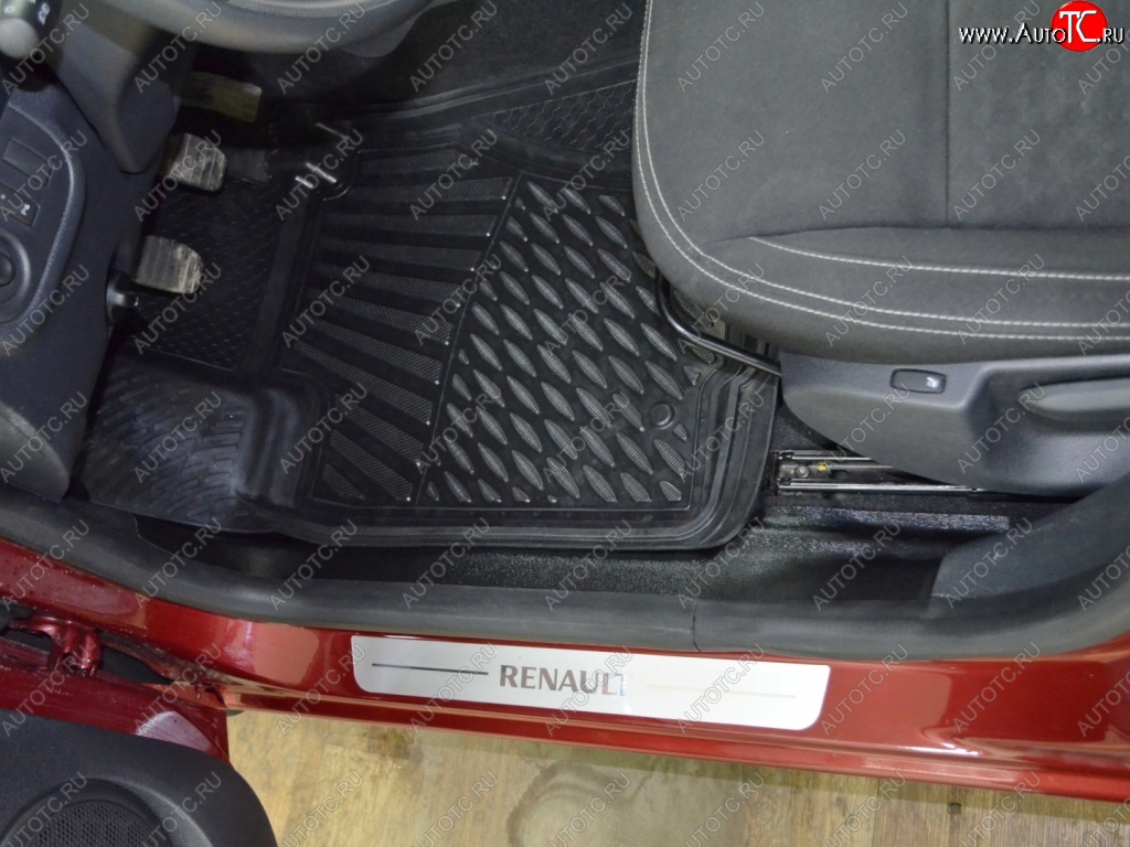 1 849 р. Комплект накладок на ковролин порогов Kart RS Renault Sandero (B8) дорестайлинг (2014-2018)  с доставкой в г. Майкоп