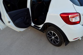 619 р. Накладки в проемы задних дверей KART (задние) Renault Sandero (B8) дорестайлинг (2014-2018) (Без покрытия)  с доставкой в г. Майкоп. Увеличить фотографию 2