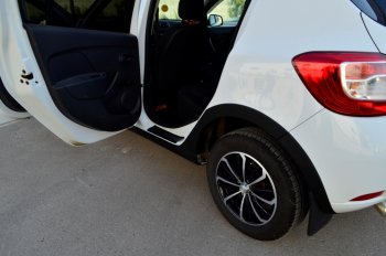 619 р. Накладки в проемы задних дверей KART (задние) Renault Sandero (B8) дорестайлинг (2014-2018) (Без покрытия)  с доставкой в г. Майкоп. Увеличить фотографию 4