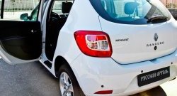 1 689 р. Накладки на порожки автомобиля RA (комплект) Renault Sandero (B8) дорестайлинг (2014-2018)  с доставкой в г. Майкоп. Увеличить фотографию 3