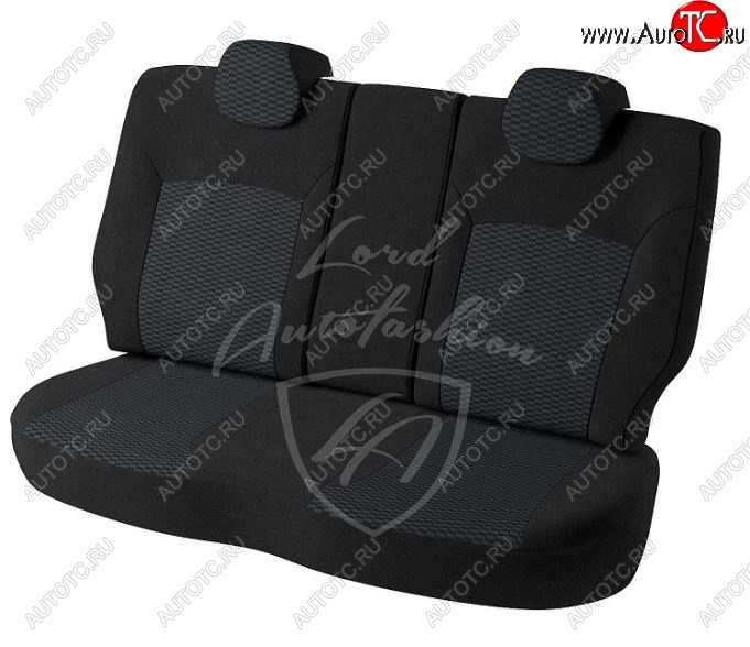6 599 р. Чехлы для сидений Lord Autofashion Дублин (жаккард)  Renault Sandero Stepway  (B8) (2014-2022) дорестайлинг, рестайлинг (Черный, вставка Прямоугольник Чёрный)  с доставкой в г. Майкоп