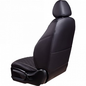 10 899 р. Чехлы для сидений Stepway Lord Autofashion Байрон (экокожа, 60/40, 2 П- и 1 Г-образных подголовника)  Renault Sandero Stepway  (B8) (2014-2018) дорестайлинг (Черный, вставка черная, строчка черная)  с доставкой в г. Майкоп. Увеличить фотографию 3