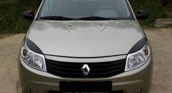 749 р. Реснички передних фар RA Renault Sandero Stepway (BS) (2010-2014) (Неокрашенные)  с доставкой в г. Майкоп. Увеличить фотографию 2
