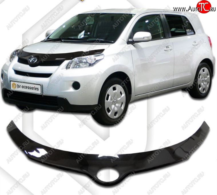 2 399 р. Дефлектор капота CA-Plastiс Exclusive  Scion xD (2007-2014) (Classic черный, Без надписи)  с доставкой в г. Майкоп