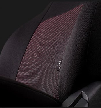 5 999 р. Чехлы сидений Lord Autofashion Дублин (жаккард, 60/40, раздельное заднее сиденье, 3Г-образ. подголовника)  Chevrolet Aveo  T300 (2011-2015) седан, хэтчбек (Чёрный, Ёж красный)  с доставкой в г. Майкоп. Увеличить фотографию 2